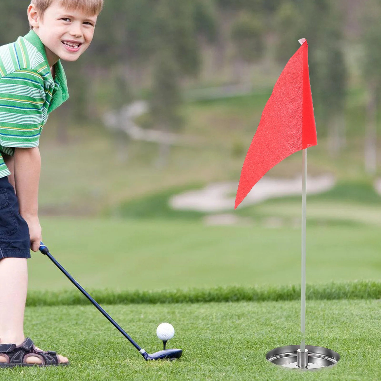 

1Set Golf Hole Cup Metal Putting Practice Cup Mini Flag Trainer Golf Putting Aid Backyard Outdoor Indoor Practice