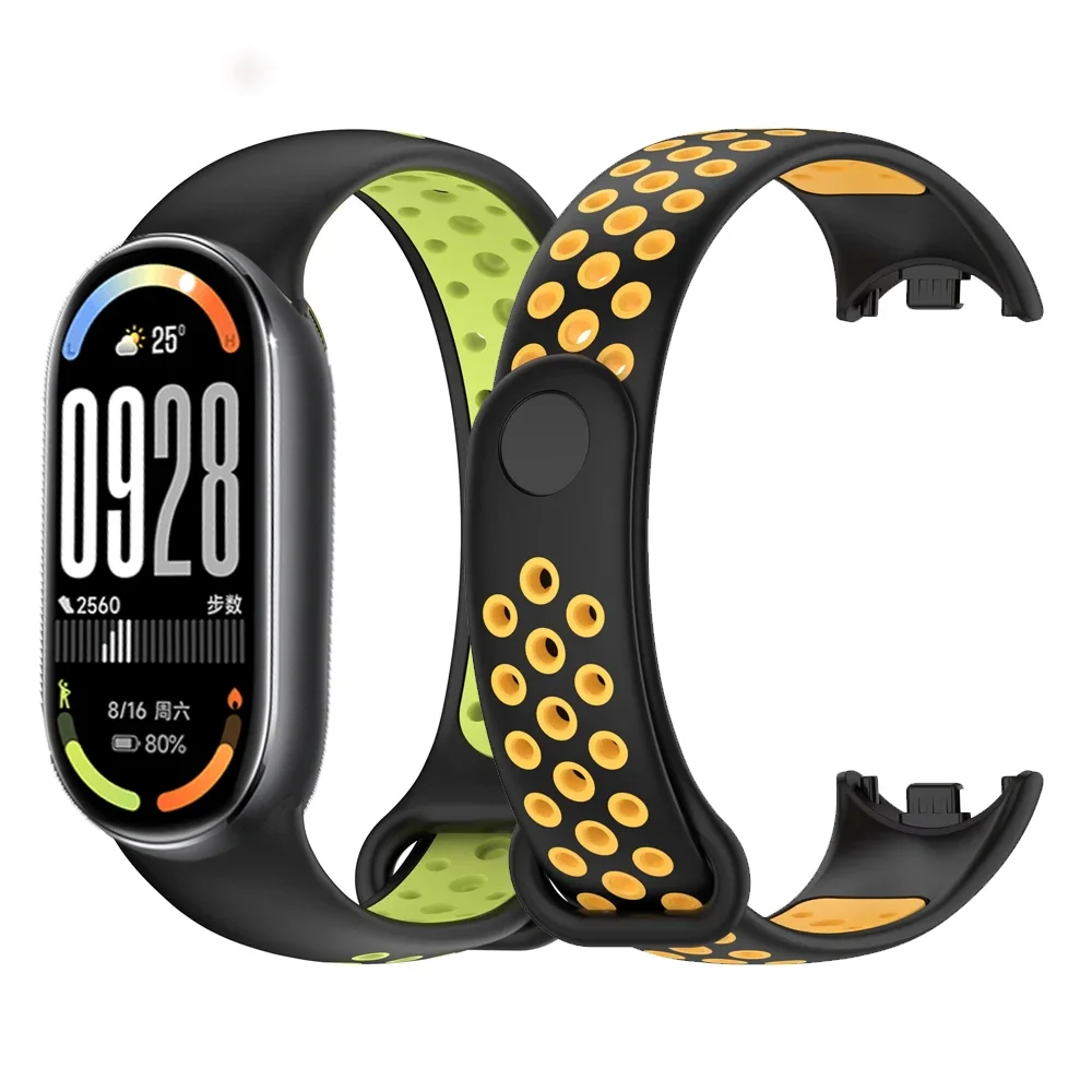 الأشرطة الرياضية لـ Mi Band 10 9 8 NFC miband 10 ملحقات ساعة ذكية استبدال المعصم حزام كوريا لسوار Xiaomi Mi band9