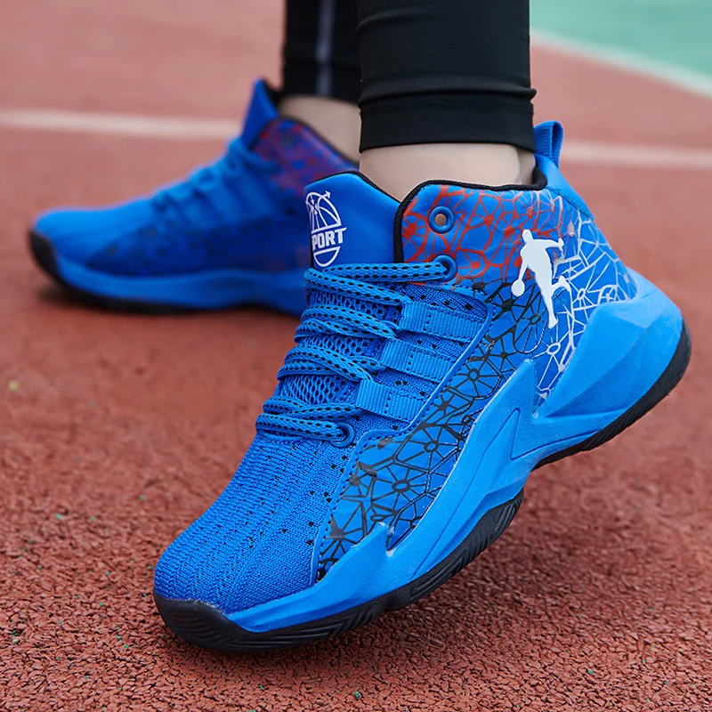 Children‘s Basketball Shoes Non-slip Breathable Basketball Training Sneakers Lace-up Boys Girls Basketball Boots Athletic Shoes image 3
