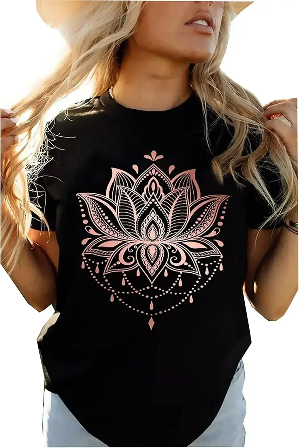 

Women Flower Graphic Tees Tops O-neck Short Sleeve Casual Printed Printed T-shirt Tops Streetwear Fresh and Fashionable tops