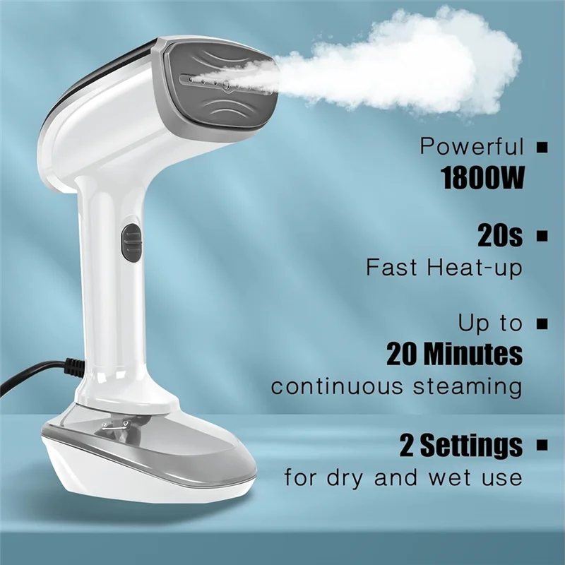 

A76G-Professional Garment Steamers Clothes 1800W Powerful Handheld Fabric Steamer, Fast Heat-Up Plate, Eu Plug
