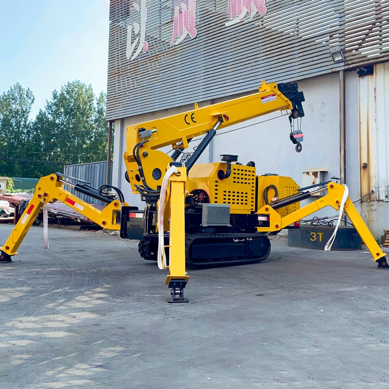 Factory Price 3 Ton Spider Crane 360 Degree Telescopic Spider Crane Boom Lift Folding Track Spider Crane for Construction Works