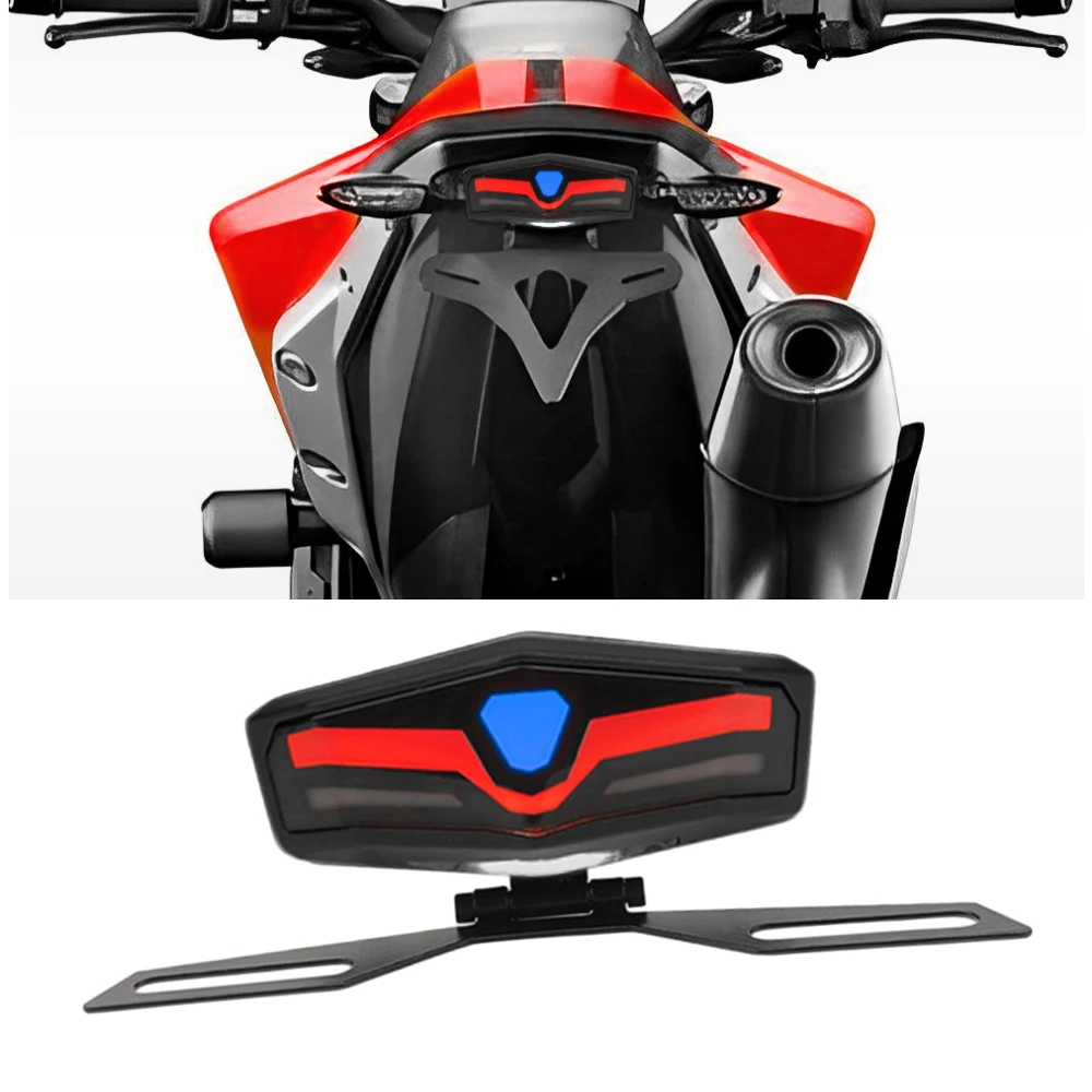 

12V Universal Motorcycle Integration LED Tail Light Brake Light Stop Turn Signal License Plate Light for Honda Harley Yamaha