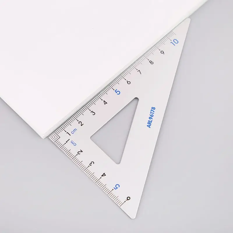 4Pcs Drawing School Supplies Set Square for Triangle Ruler Aluminum Alloy Protra