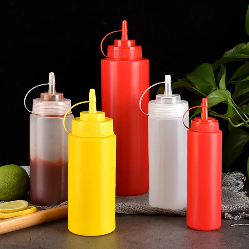 Condiment Squeeze Bottle Sauce Container Gravy Boats Ketchup Jam Mayonnaise Salad Dressing Oil Dispenser for Kitchen Convenience