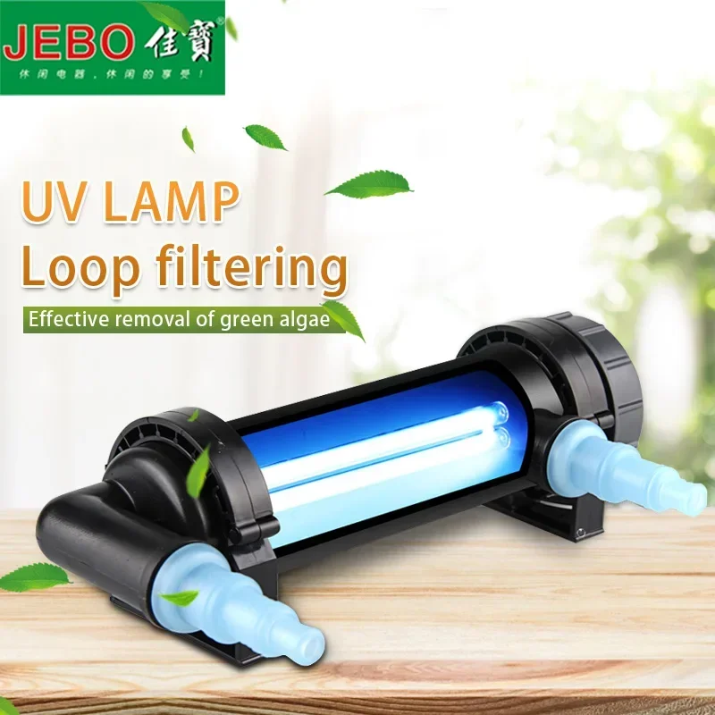 JEBO-UV Lâmpada Esterilizadora, Filtro Ultravioleta, Limpador de Água para Coral Koi Fish Pond e Aquário, Luz, 36W