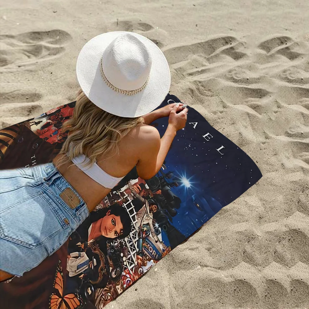 Michael Jackson Beach Towel Cartoon Cute Summer Kids Large Bath Pool Beach Towel Microfiber Absorbent for Swimming Travel