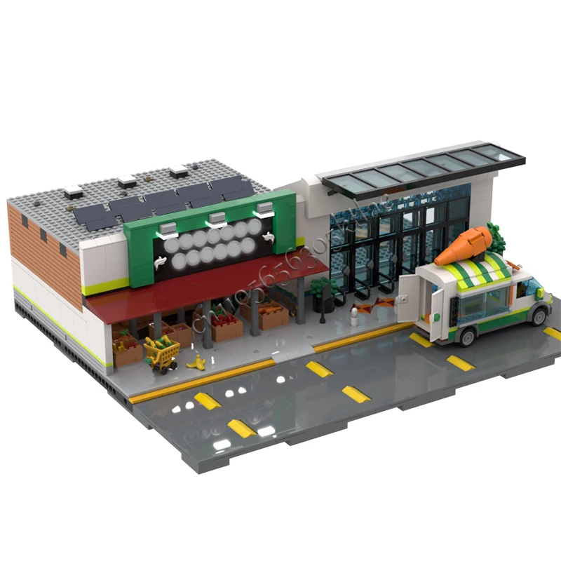 1322 PCS Bau Bauernmarkt MOC Anpassen Modulare Baustein Modell Pädagogisches Kreative DIY Montage Spielzeug Geschenk