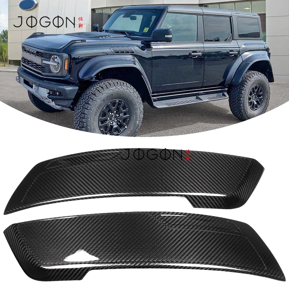 

For Ford Bronco Raptor Sport 2022 2023 2024 2025 Carbon Fiber Car Rear Wheel Eyebrow Frame Wheel Flares Cover Trim Accessories