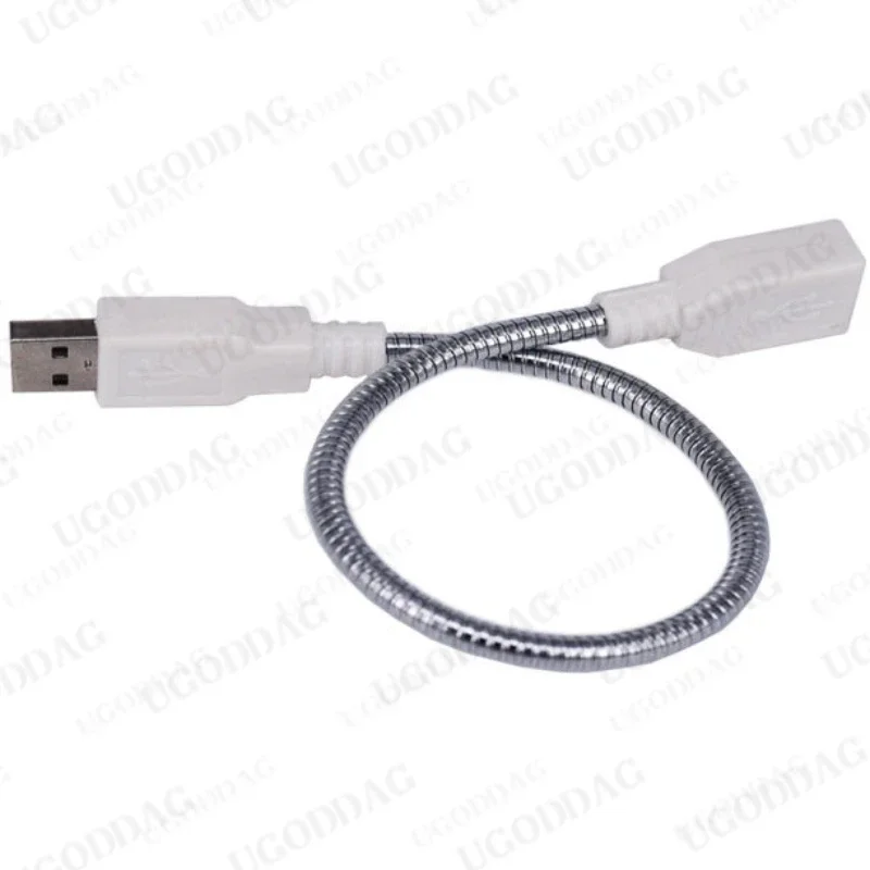 30cm Desk Lamp USB Power Cable Male to Female Extension Cord Flexible Metal Hose USB Desk Light for USB Light Lamp Bulb