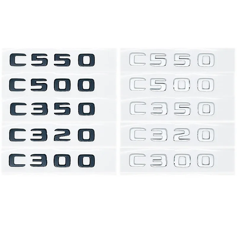 3D ABS Chrome Car Rear Trunk Emblem Badge Letters for Mercedes C180 C200 C220 C250 C300 C350 4MATIC Logo W205 W204 Chrome Access - view 6