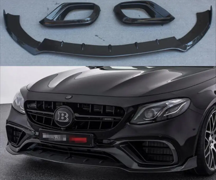 

Real Carbon Fiber Car Front Bumper Lip Splitter Diffuser Lip Spoiler Lamp Cover For Benz W213 E63 E63S AMG 2016 2017 2018 2019