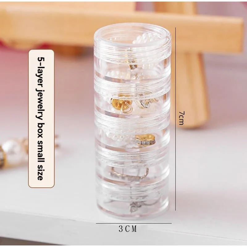 Exquisite Multi-layer Jewelry Storage Box Ring Necklace Earring Anti Oxidation Jewelry Box Portable Transparent Nail Art Box