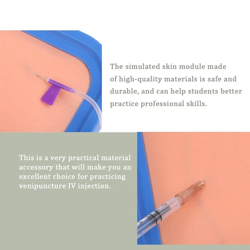 Skin venipuncture injection training silicone pad model venous blood drawing practice model