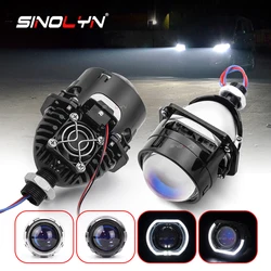 2.5 Inch H7 LED H4 9005 9006 Blue Bi LED Projector Lenses Angel Eyes 80W Car LED Lights Auto Headlamp Car Accessories Motorcycle