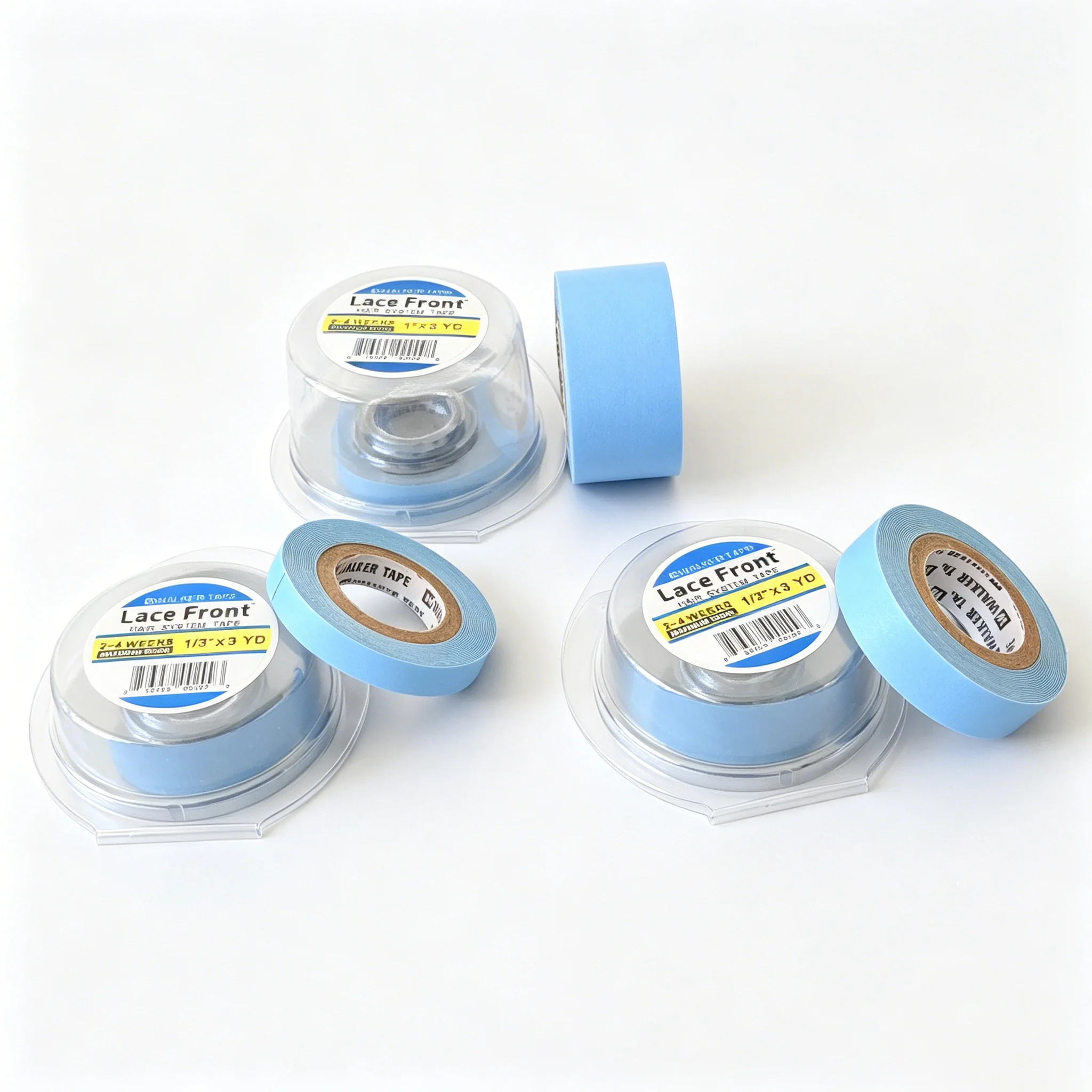Blue Lace Front Wig Tape with Case, 0.8/1.27/2.54cm 3 YARDS/12YARDS/36YARDS Double Sided Adhesive Tape for Hair System Toupee