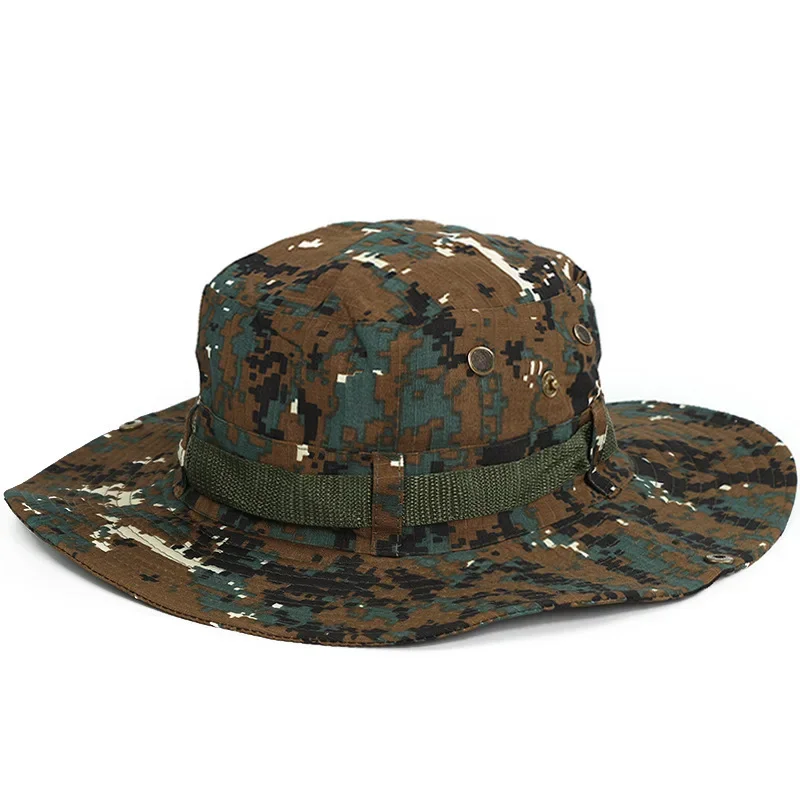 Multicam Tactical Boonie Hat for Men, UPF50+ Military Polyester Bucket Hat Mesh Ventilation - Hiking Hunting Sun Protection Cap​