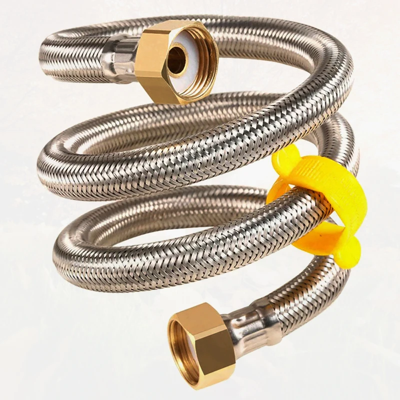 Stainless steel braided pipe water heater basin faucet toilet inlet pipe metal braided hose steel wire hose