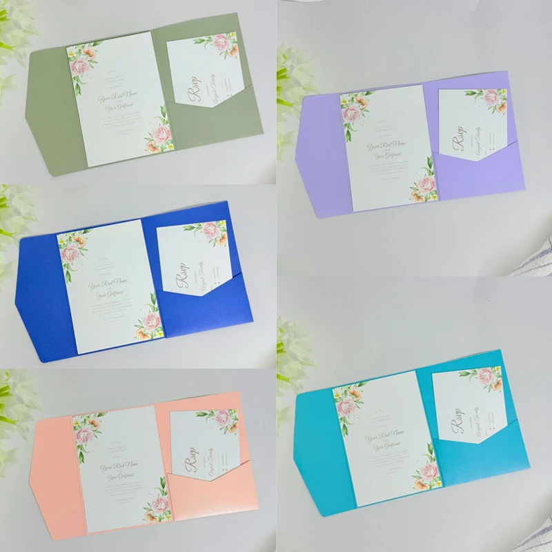 30pcs 18x13cm Green Envelopes for Wedding Invitation Small Business High-grade 250g Paper Stationery Supplies Storage Bag