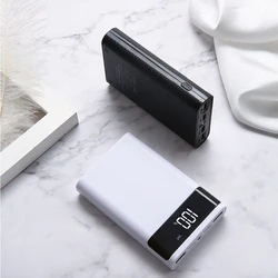 Podwójny USB 4*18650 Power Bank etui zewnętrzne 15000mAh naładowania baterii obudowa DIY Power Shell dla iPhone Xiaomi Samsung