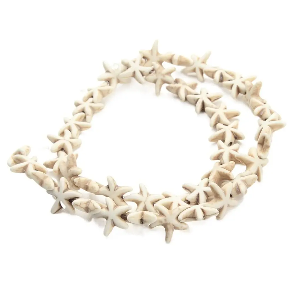 

Stone Powder Starfish Turquoise Beads Waterproof Multicolor Sea Loose Spacer Stone Beads 3D Handmade Craft DIY Anklet Accessory