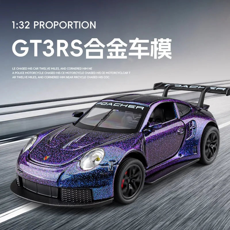 1:32 911 GT3 RS Alloy Die Cast Toy Car Model Sound and Light Children\'s Toy Collectibles Birthday gift