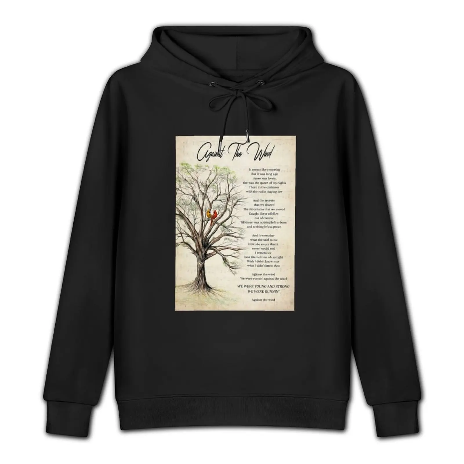 Against The Wind Lyrics Bob Seger & The Silver Bullet Band - Cardinal Bird Couple Pullover Hoodie