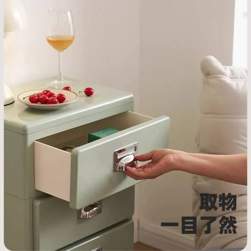 اليابانية الرجعية ثلاثة دلو خزانة غرفة نوم السرير الجدول أريكة خزانة جانبية Ins مقبض درج خزانة خزائن التخزين