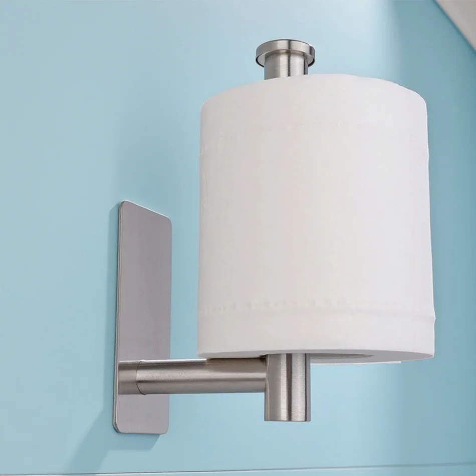 حامل لفائف ورق التواليت لاصق من الفولاذ المقاوم للصدأ باللون الذهبي والأسود والأبيض يُثبت على الحائط ورف المناشف الورقية وشماعات الأنسجة