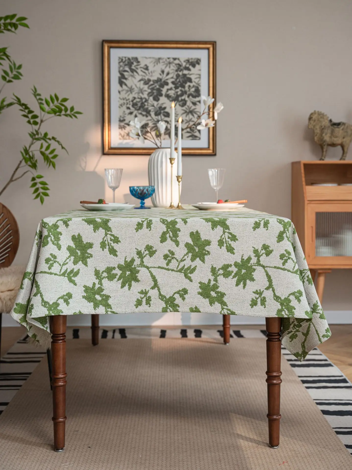 Jacquard Thick Tablecloth Rectangular Dinner Table Cover,for Kitchen Dinning Tabletop,Home Parties Decor