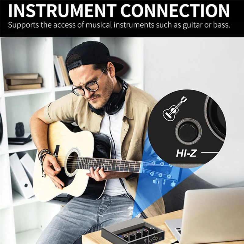 Top Deals Professional Audio Mixer USB Audio Interface Sound Card DJ Equipment Recording Studio Electric Guitar Converter