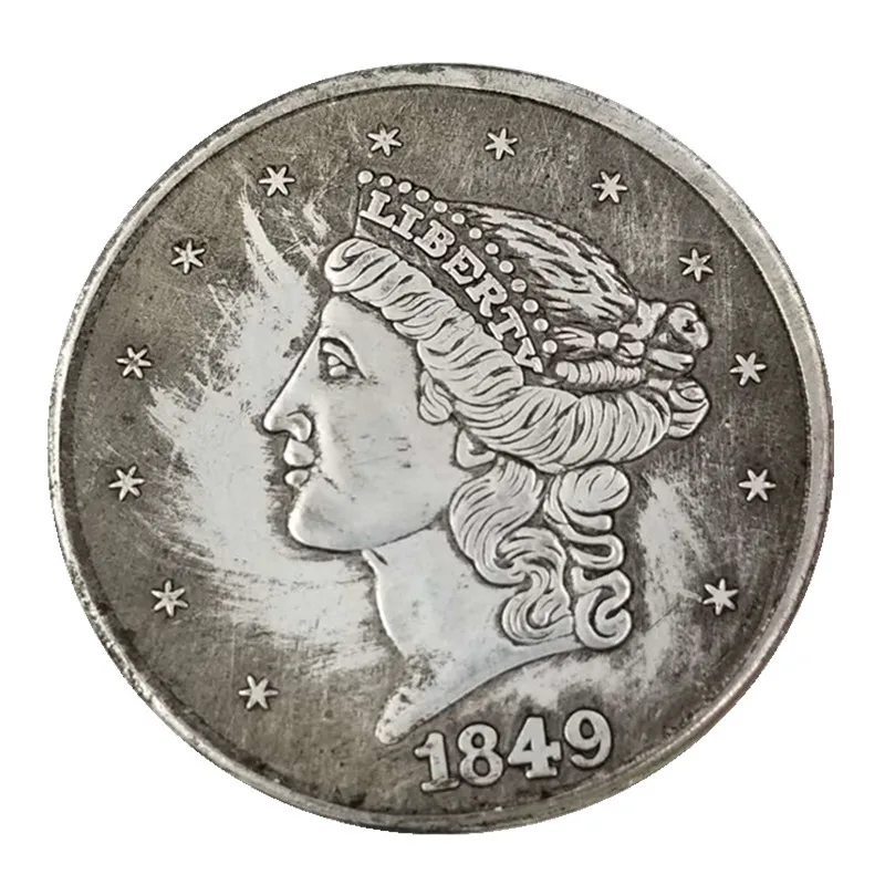 الحرف اليدوية العتيقة 1849 عملات تذكارية دولارات فضية عتيقة مجموعة طويلة الأمد ديكور مكتب الأسرة عملة ريو