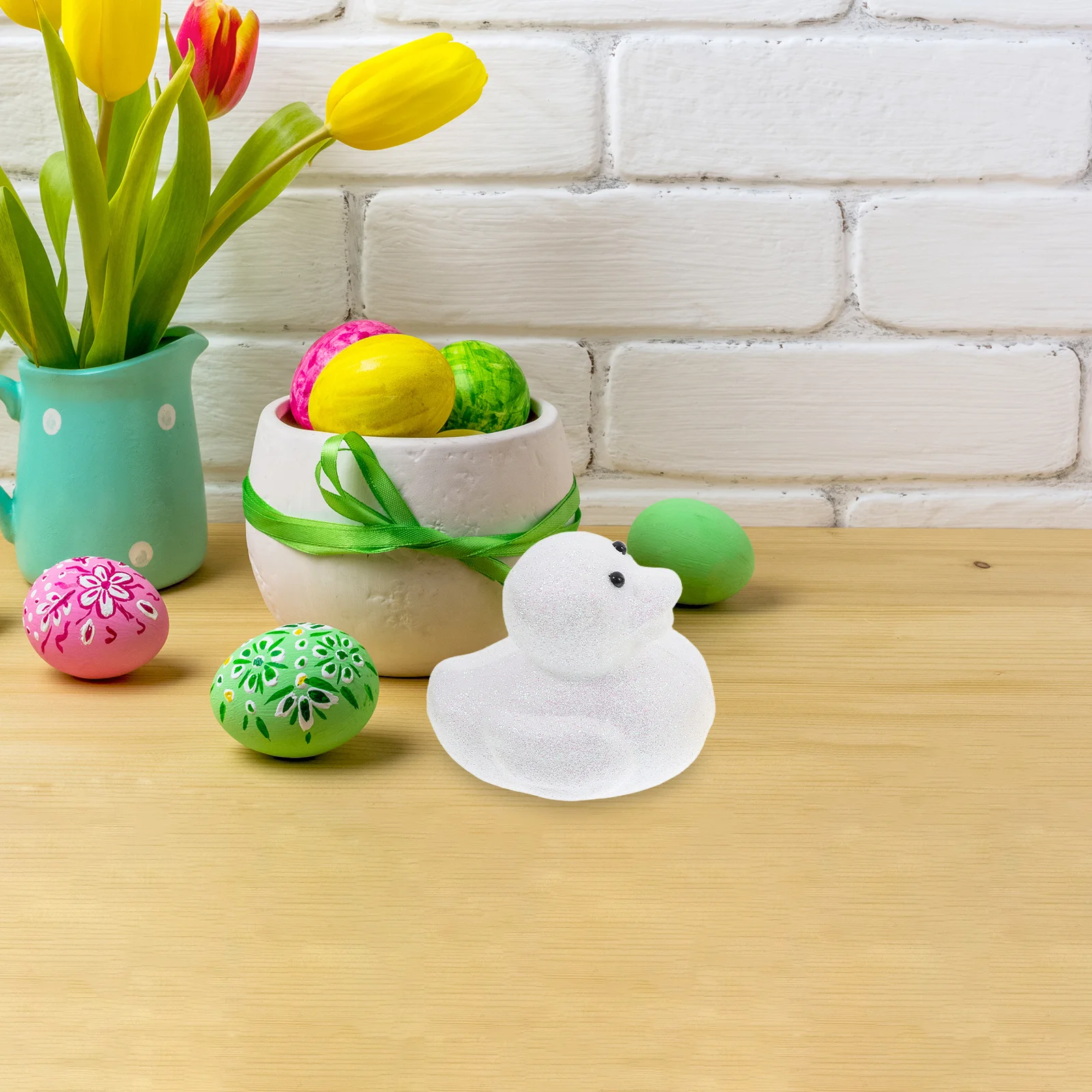 

Easter Duck Eggs Artificial Nest Birds Decor Imitation for Craft Plastic Bird's Ornaments Animal Diy Christmas Tree