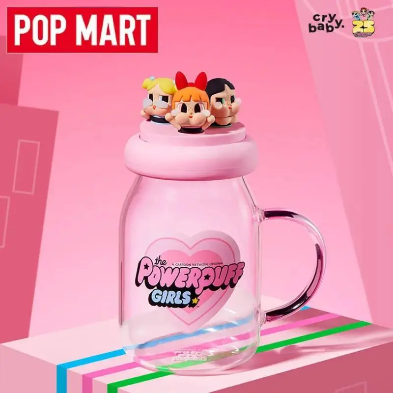 

POP MART Crybaby X The Powerpuff Girls Series Стеклянная соломенная чашка Трендовые аксессуары Слепая коробка Игрушки Аниме Фигурка Милый орнамент