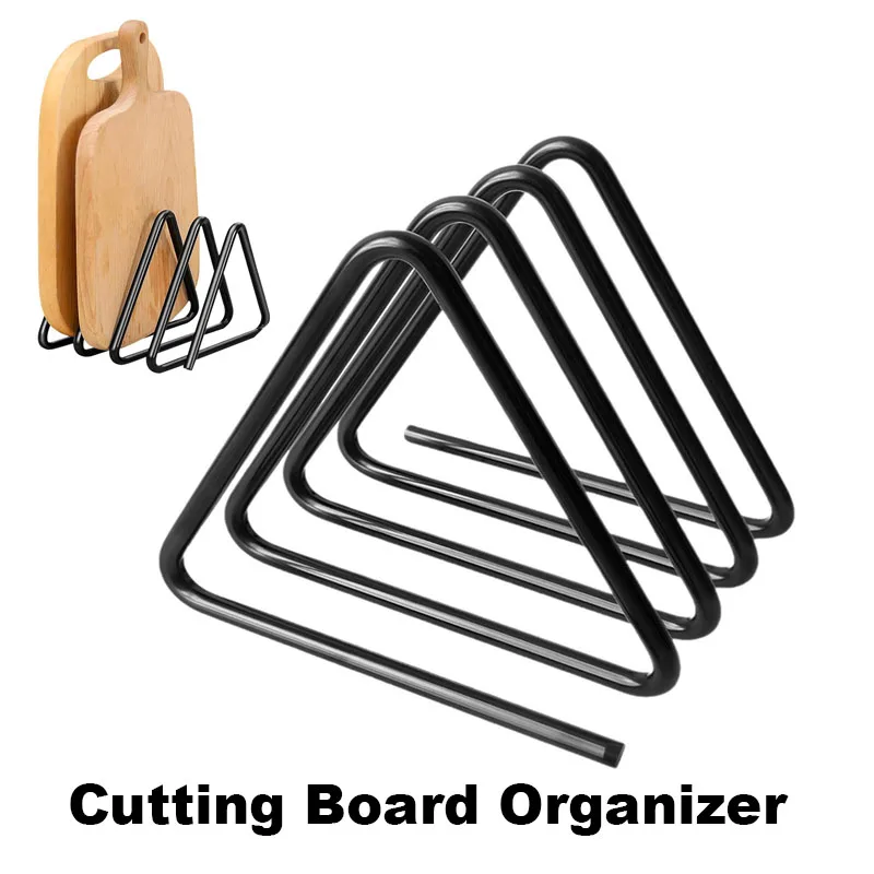 Cutting Board Organizer Triangle Black Metal Cutting Board Holder Chopping Sheet Holder Frame Cast Iron Chopping Board Holder