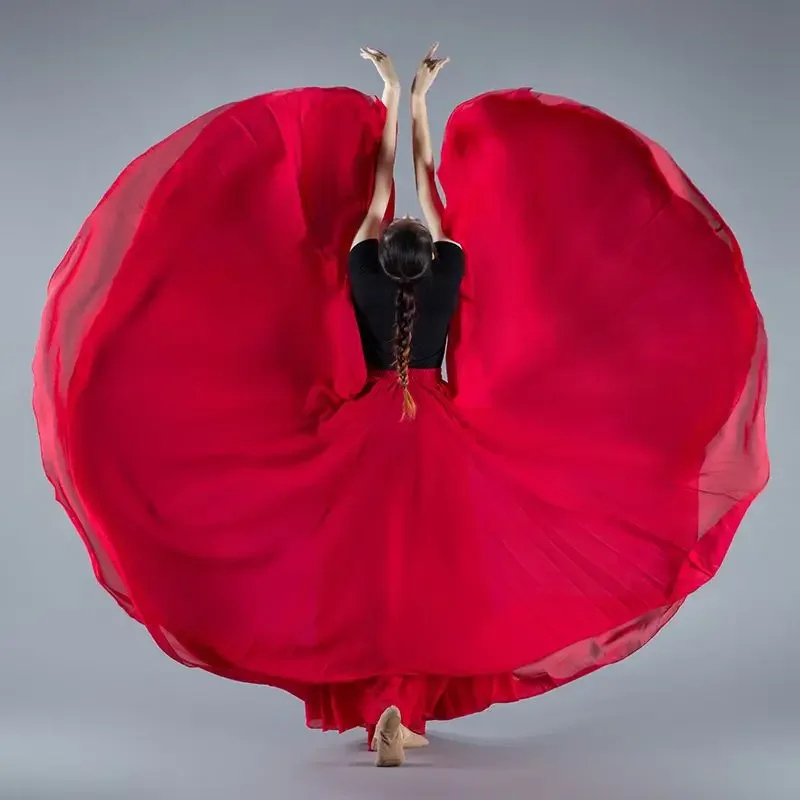 Falda de gasa para Ballet y danza del vientre para mujer, ropa de práctica larga s r, surtido, color púrpura sólido, Y2k, Q465