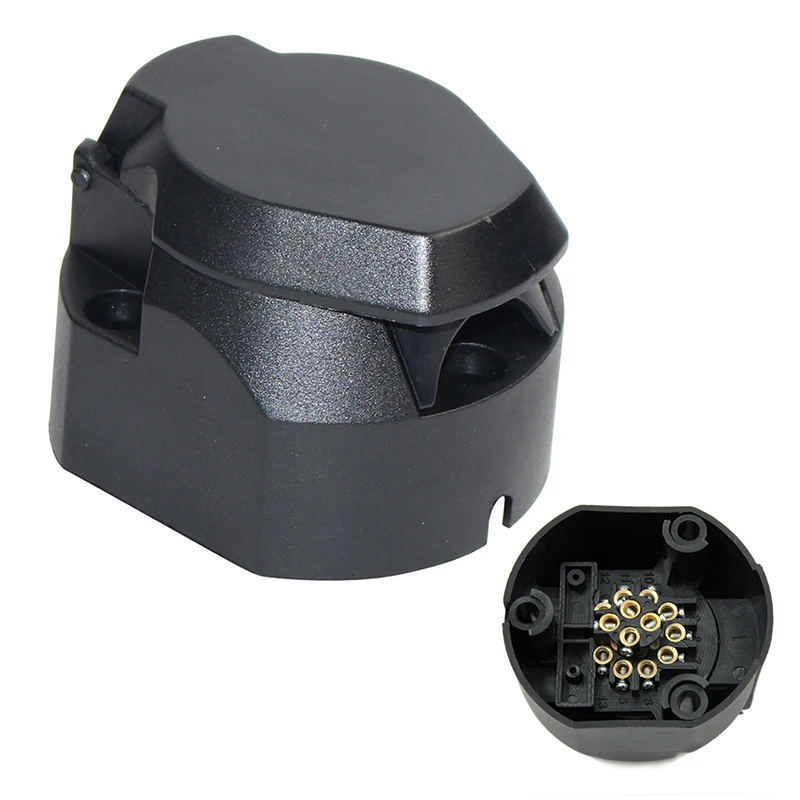 

Durable 12V 13 Pin Euro Trailer Socket 13-Pole Tow Bar Towing Socket Caravans Wiring Electrical Connector Truck Car Accessories