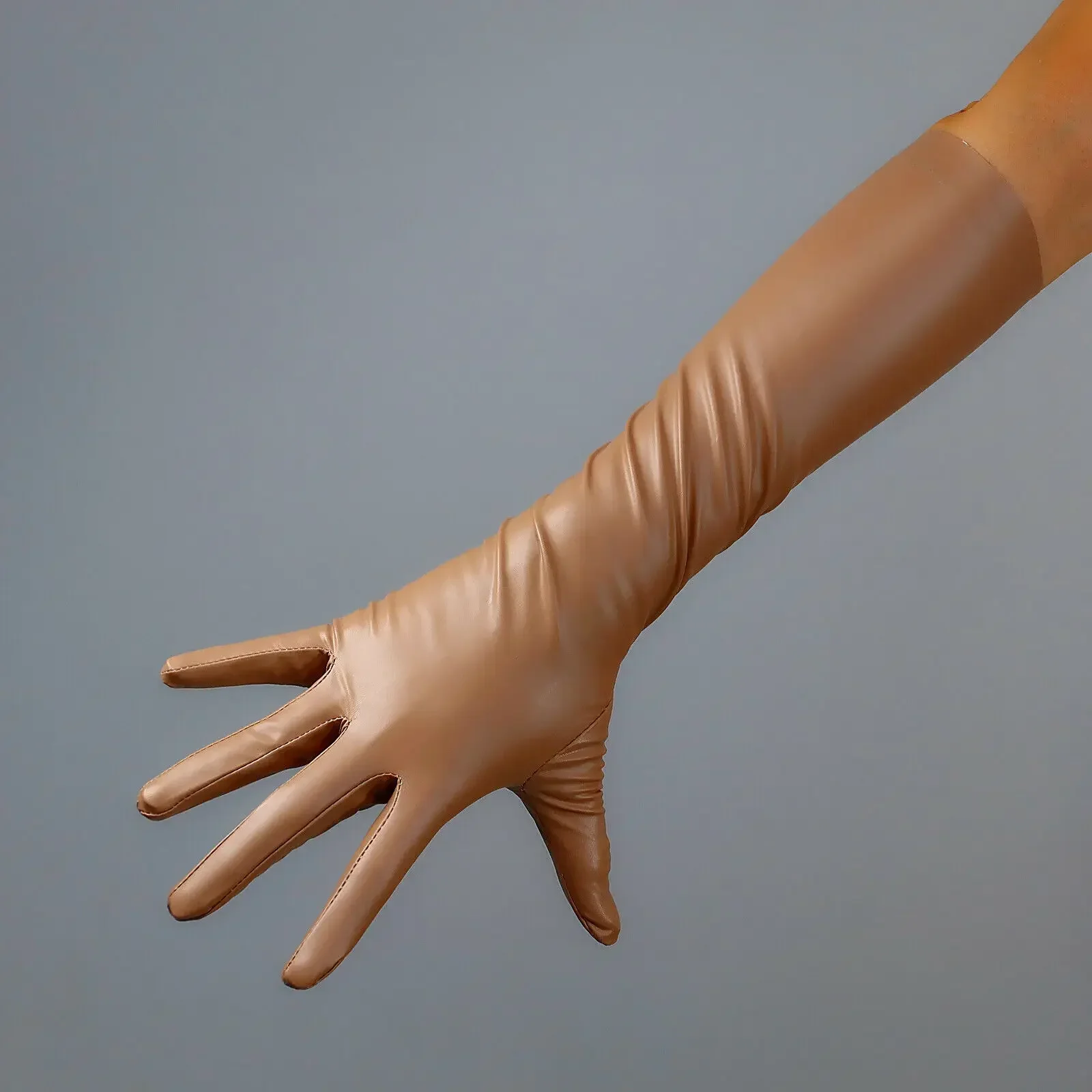 LATEX GLOVES Women Extra Thin 2nd Skin Faux Leather Rubber 16