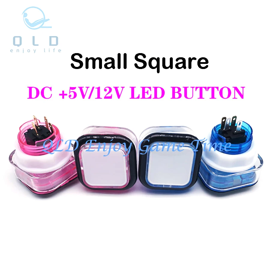 35MM 50MM Square Clear Push Button Led Illuminated Lighting Micro Switcher For Vending Ticket Machine Arcade Game Pinball Parts