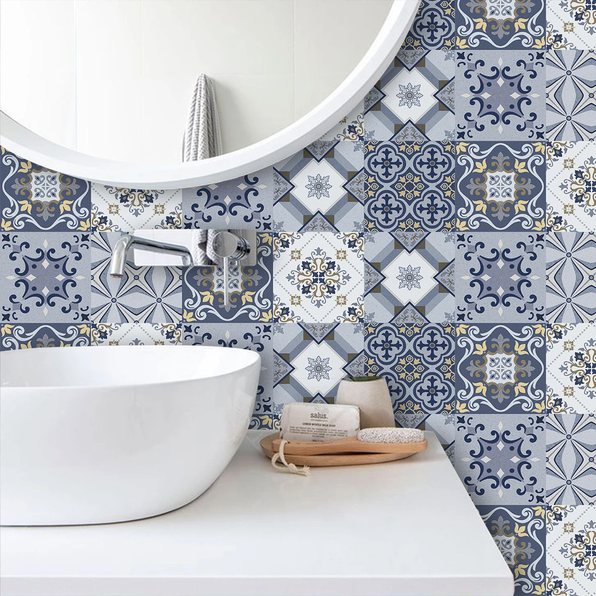 10pcs 대리석 패턴 벽 스티커 자체 접착식 주방 백 - Ceramic Tile Floor 리뷰 및 가격