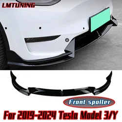 For 2019-2024 Tesla highland Model 3/Y Deflector Front Bumper Lip Chin Guard Trim Cover Modified Body Kit Diffuser Accessories