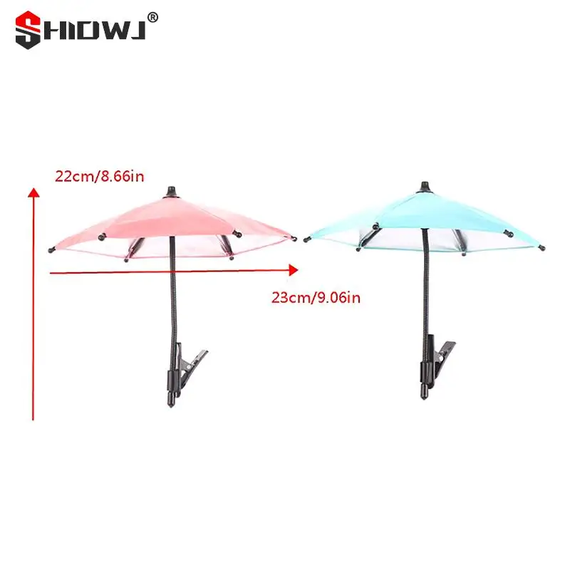 Mini Electric Motorcycle Phone Bracket Umbrella Car Navigation Frame Rider Helmet Umbrella Hand Sunshade Outdoor Bendable