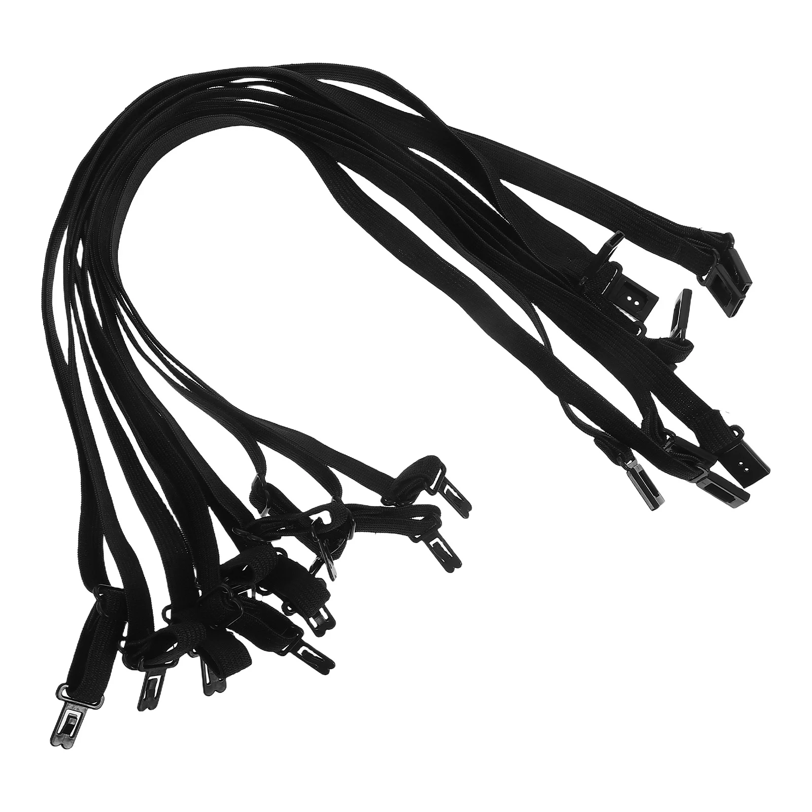 

10Pcs Bow Tie Necktie Extender Adjustable Elastic Strap Band Clips Black for Men Casual Work Use Neckwear Accessory