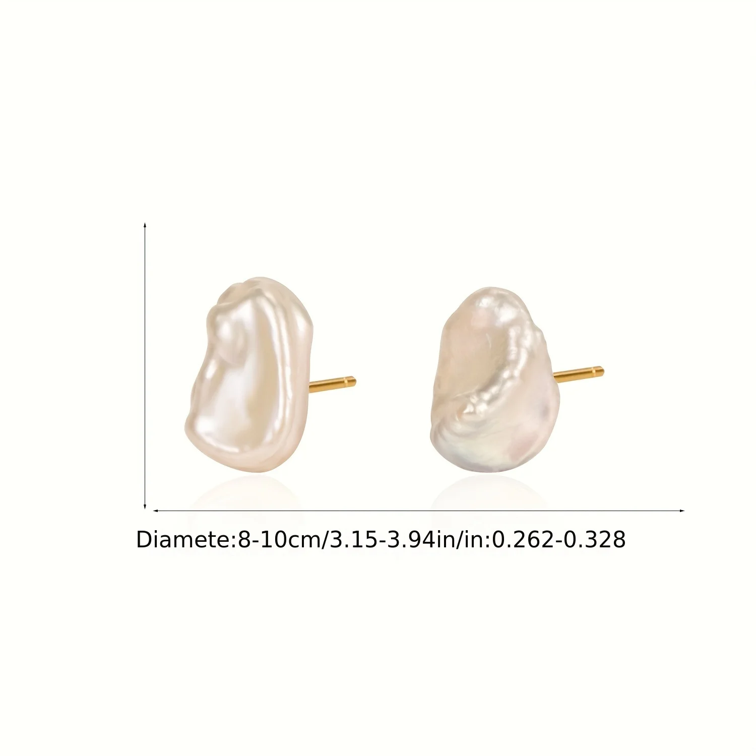 YWYC 1 Pair 925 Sterling Silver Stud Earrings Baroque Freshwater Pearl Earrings Jewlery Gift Long-Lasting Shine Hypoallergenic