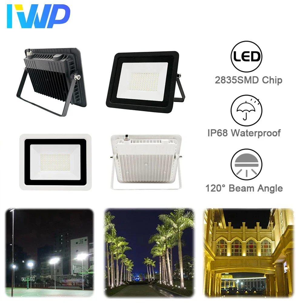 

2pcs High Brightness AC 220V LED Flood Light 50W 100W Outdoor IP68 Waterproot Reflector Spotlight Street Wall Lamp Garage Light