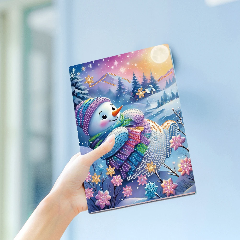 

Snowman Special Shaped 5D DIY Diamond Art Painting Notebook Kit for Beginners (B)