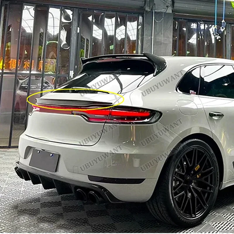 For Porsche Macan 2022 2023+ Rear Trunk Spoiler Wing Top Tail Lip Spoiler Diffuser Auto Parts