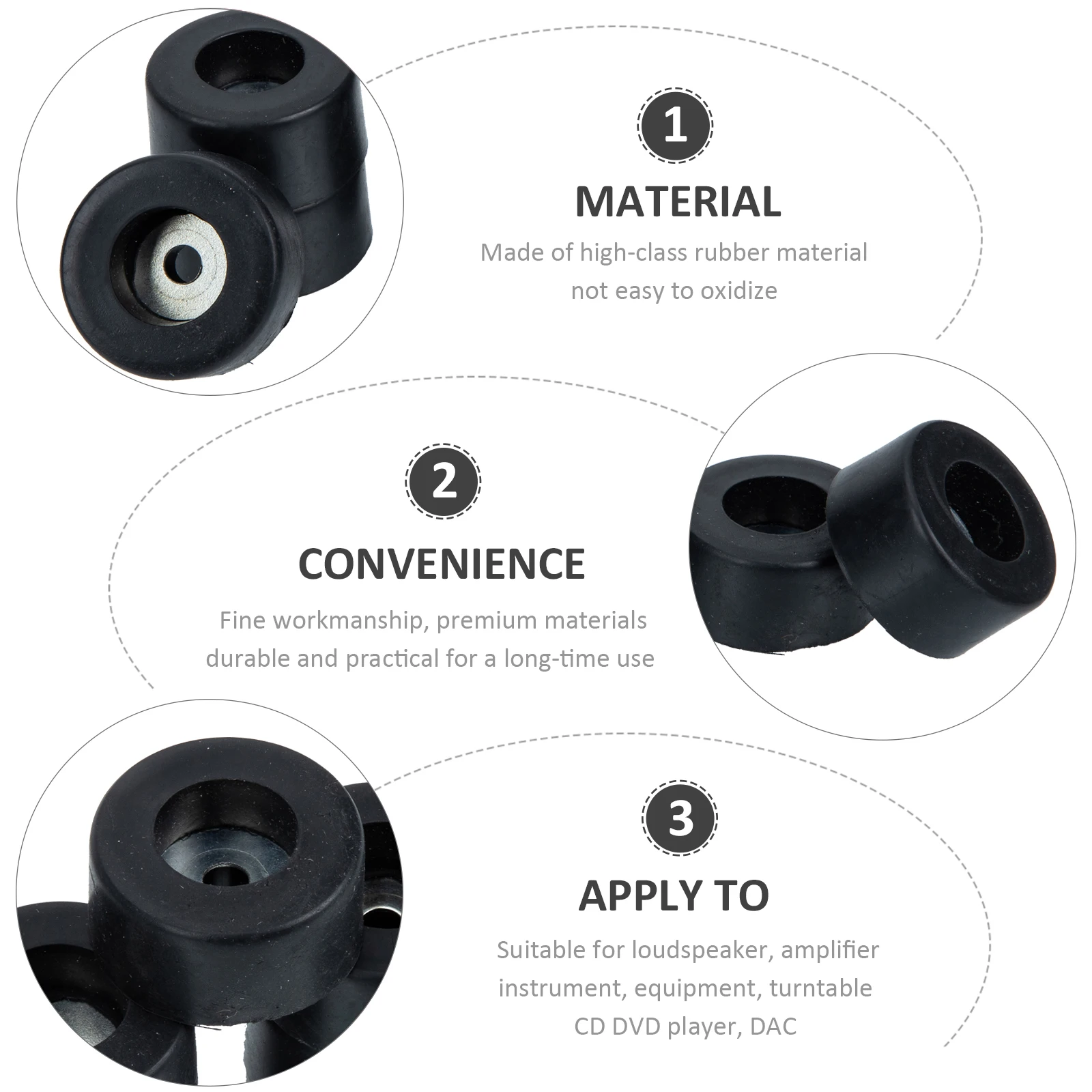 8pcs Rubber Furniture Pads Feet Pads For Amplifier Isolation Shock Absorption Protection Audio Accessories Spike Mat