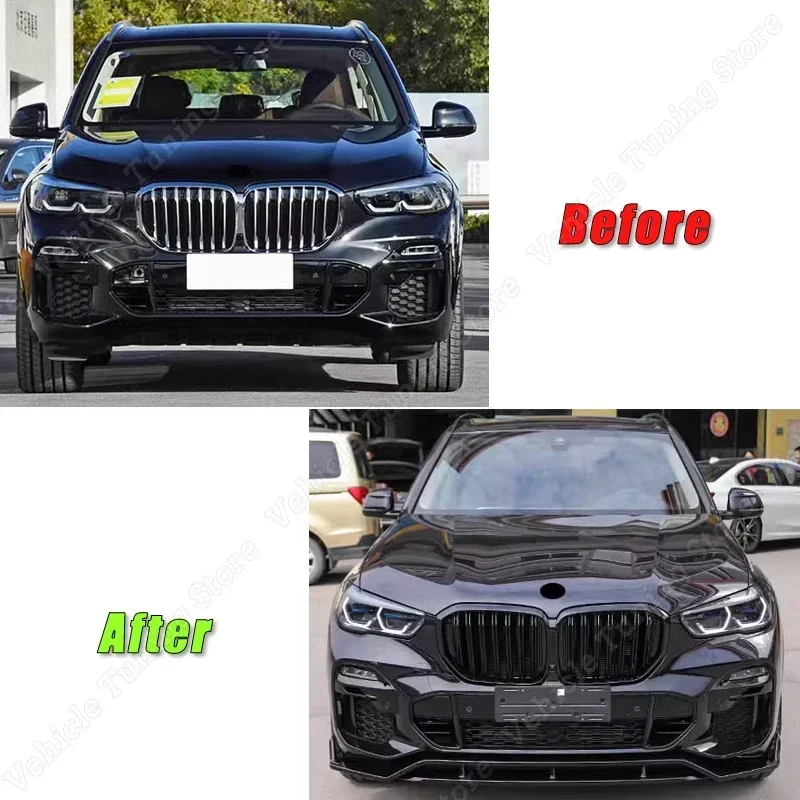 For BMW X5 G05 Pre Facelift 2018-2023 Front Bumper Splitter Spoiler Lip  Body Kit Diffuser Gloss Black Styling Car Accessories