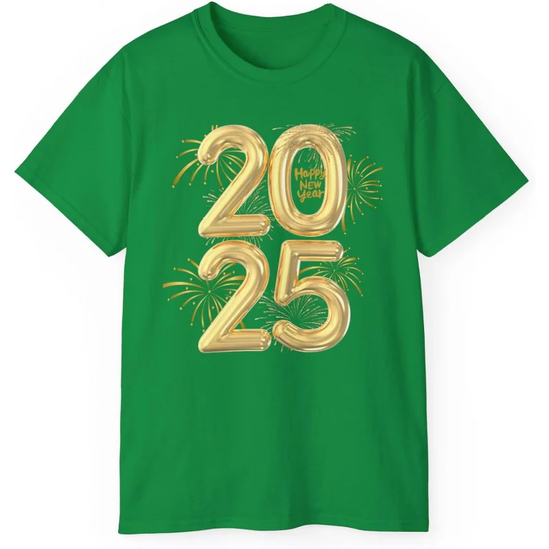 

Happy New Year 2025 Party Supplies Firework Funny T Shirt